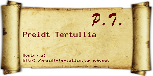 Preidt Tertullia névjegykártya